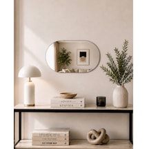 70 Cm X 45 Cm Dekoratif Elips Ayna Gerçek Gümüş Ayna