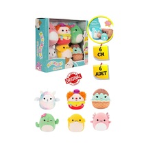 Micromallows Squishmallows Mini Yumuşak Peluş Oyuncak 6 Lı Figür Seti - 6 Cm - Model - 1 Çok Renkli