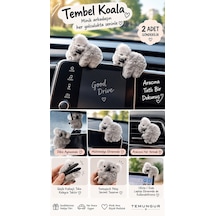 Tembel Koala Araç İçi Süs Kıskaçlı 2'li Set Dikiz Aynası & Multimedya Ekran Süsü