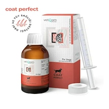 Vetqom Coat Perfect Köpek Tüy Bakımı Aşırı Tüy Dökülmesi, Kaşıntı, Kepek, Biyotin & Somon Yağı Desteği