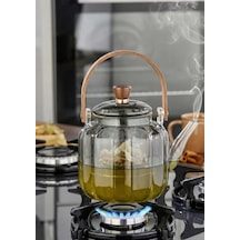 Kinu Füme Borosilikat Cam Demlik - Ml, Oval Köşeli Füme