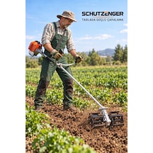 Schutzenger Hp-89 Benzinli Eleşeme Çapalama Makinesi Ot Çim Çalı Biçme Motoru Tüm Başlıklar Set Tarla Bahçe Seti