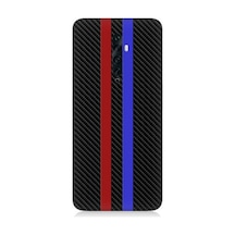 Oppo Reno 2z Uyumlu Silikon Kılıf Bordo Mavi Karbon