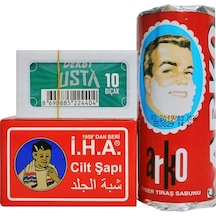 Derby Usta Jilet 10'lu + IHA Cilt Şapı 70 G + Arko Tıraş Sabunu 75 G