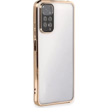 Newface Xiaomi Redmi Note 11 Kılıf Razer Lensli Silikon - Gold Altın