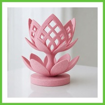 Bezos 3d Baskı Lotus Çiçeği Mumluk - Dekoratif Tealight Mumluk-pembe Dmc