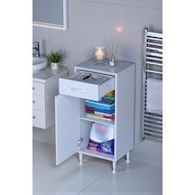 Eliusta Fre 35 Cm Çok Amaçlı Dolap 1 Raflı Tek Çekmeceli Banyo Mutfak Dolabı 35x88x32,5 Cm Organizer Dolap Beyaz