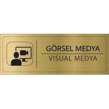 Mayeka Görsel Medya İsimlik Altın Metal Kapı İsimliği Levhası Yönlendirme Tabelası