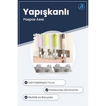Paspas Fırça Sabitleyici Duvar Aparatı Yapışkanlı Ergonomik Organ Çok Renkli