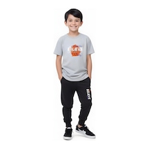Fyk Kids Erkek Çocuk Mevsimlik Believe Baskılı Alt-üst Takım Gri