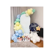 Makaron Mavi Sarı Lila Ve Beyaz Balon Zinciri 100 Adet Mix