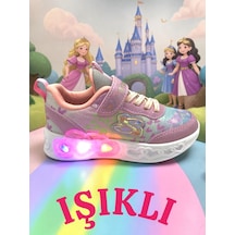 Kız Çocuk Işıklı Fuspetli Hafif Rahat Yumuşak Taban Pembe&pudra Spor Ayakkabı Sneaker