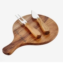 Kişiye Özel Akasya Ağacı Sunumluk Seti 25x17 Cm İsim Yazılı Ahşap Peynir & Meze Sunum Tahtası Kahverengi