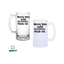 Mevzu Gemi Değil Kulplu Bira Bardağı Buzlu Veya Şeffaf Seçenekli 0326
