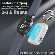 Honeybeeshop Pembe X12sx Taşınabilir Şarj Cihazı Samsung Galaxy Uyumlu Watch 7 Ultra 6 5 4 3 Active 2 1 İçin 1200mah Kompakt Tasarım Usb C Seyahat Dostu