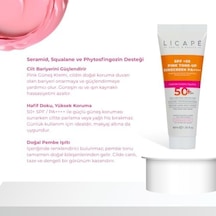 Licape Yüksek Korumalı Pink Güneş Kremi Spf 50 Renk Tonu Eşitleyici Ve Aydınlatıcı Yüz Güneş Kremi Suya Dayanıklı, Nemlendirici Ve Cilt Bariyerini Destekleyici 40 Ml 20741714
