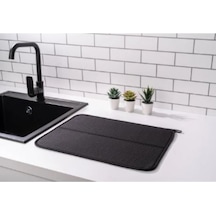 Mikrotex Bulaşık Matı Süper Emici Bulaşık Kurutma Örtüsü 45x36cm Katlanabilir Bulaşık Matı Siyah Sil Diğer