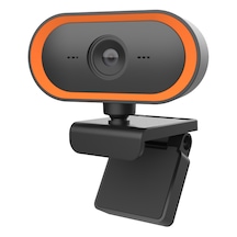 2K HD Geniş Açı Webcam 360° Rotasyon USB Mikrofonlu Webcam Turuncu