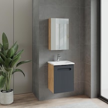 Denko Demood 45 Cm Mdf Antrasit Gri Banyo Dolabı Takımı Antrasit