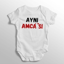 İmaj Tuğbababy Aynı Amcası Yazılı Baskılı Bebek Zıbını Beyaz