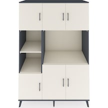 Kronos Dolap 9 Raflı 6 Kapaklı 132x59x195 Antrasit-aytaşı/aytaşı Antrasit