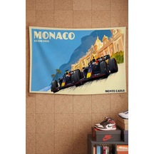 Monaco Grand Prix Formula 1 Yarış Arabaları Dekoratif Duvar Örtüsü Duvar Halısı Beyaz