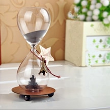 Cam Kum Saati Manyetik Metal Standlı Mıknatıslı Büyük Boy 18Cm*8C