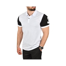 Deepsea Erkek Beyaz Dar Kesim Pamuklu Polo Yaka Tişört Slim Fit Nefes Alan Kıvrılmaz Polo Yaka Tişört 2503022 Beyaz