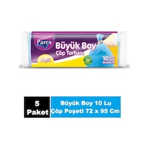 Parex Güçlü Çöp Poşeti Battal Boy Mavi 5 x 10'lu 72 x 95 CM