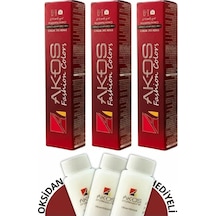 Akos Tüp Boya 60 Ml 7.54 Kiraz Saç Boyası 60 Ml 6 Adet Boya+ 6 Adet Oksidan