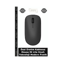 Özel Üretim Kablosuz Mouse Mi Lite Siyah Teknoloji Modern Pratik