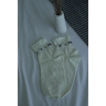 Dress Code Couture Fırfırlı Ve Taşlı Çoraplar 309962016 Beyaz