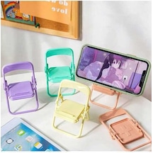 Bloomnest Mini Katlanır Sandalye Telefon Tutucu, Şeker Rengi, Masaüstü Stand, Tüm Telefonlar İçin Uyumlu, Altın-siyah Altın - Siyah
