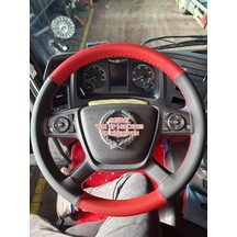 Dikişli Direksiyon Kılıfı Siyah Deri Kırmızı Deri Kırmızı Dikişli Mercedes Yeni Tip Direksiyon Renkli