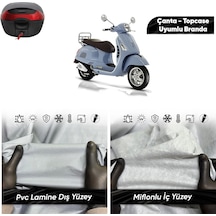 Vespa Gts 125 Supersport Uyumlu Motosiklet Brandası Su Geçirmez Miflonlu Topcase Çanta Uyumlu Motor Branda