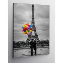 Kanvas Tablo Eyfel Kulesi Ve Balonlar 70cmx100cm