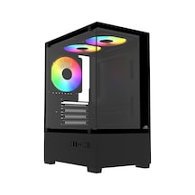 Powerboost Pb-m5001b 500w 3-12cm Rainbow Fanlı Usb 3.0 Seaview M-atx Gaming Siyah Kasa
