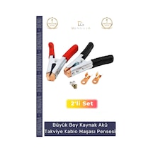 Takviyemaşası Güçlü Yaylı Büyük Boy Artı Eksi Takviye Seti Profesyonel Akü Takviye Kablo Maşası Pen