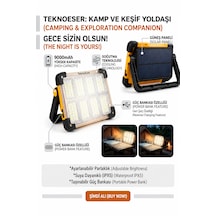 Solar Şarjlı Led Kamp Lambası Taşınabilir Powerbank Ipx5 Suya Dayanıklı Işıldak Siyah