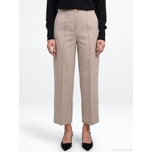 Dilvin 72809 Dikiş Detaylı Culotte Pantolon Bej