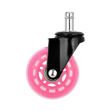 S-wheels Motion Silikon Oyuncu Koltuğu Tekeri 75mm - Pembe Ofis Koltuk Tekeri Ultra Sessiz Sandalye Tekeri Pembe