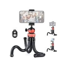 Bluetooth Kumandalı Esnek Ahtapot Tripod, Flexible Masa Üstü Telefon Ve Kamera Tutucu 1.2 Kg Taşıma Kapasiteli, Sel Genel