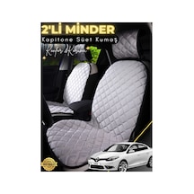 Renault Fluence Uyumlu 2'li Süet Oto Koltuk Minderi Terletmez Universal Oto Aksesuar A3 Gri