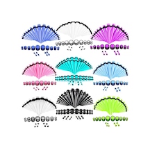 Sones 36 Adet Unisex Akrilik Kulak Genişletme Kulak Genişletici 14g-00g Aksesuar Seti Yeşil