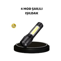 4 Mod Şarjlı Işıldak Ultra Güçlü Cree Led Su Geçirmez Alüminyum Gövde Çok Renkli