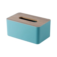 Ahşap Mendil Tutucu Ev Kağıt Havlu Saklama Kutusu Çıkarılabilir Mendil Kutusu Ev Ofis Mendil Kutusu Mavi Mavi