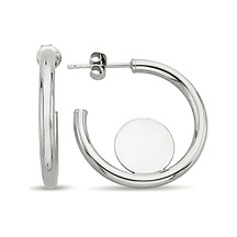 Argentum Concept - Gümüş Tasarım Pullu Halka Küpe - K093201