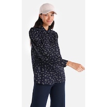 Colins Slim Fit Lacivert Kadın Uzun Kol Gömlek Cl1065231 Cl1065231 Q1.v1 Nav Lacivert