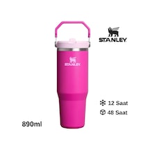 Stanley The Iceflow Flip Straw Pipetli Termos Bardak 0.89 Lt Matara Fuşya