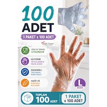Şeffaf Eldiven 100'lü Kullan At Tek Kullanımlık Eldiven Hışır Poşet Eldiven